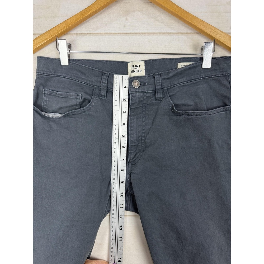Flint And Tinder Pants Mens 30x30 Gray Chino Straight Fit Casual 5 Pocket - Picture 6 of 10